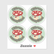 Red Fun Mushroom Grad- Pack de 4 Sticker