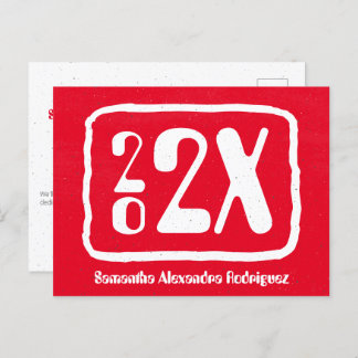 Red Funky Class Année Graduation Carte postale