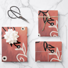 Red Funny Art Pattern Geschenkpapier Set