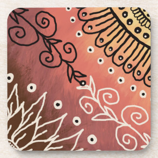 Red Funny Art Pattern Getränkeuntersetzer