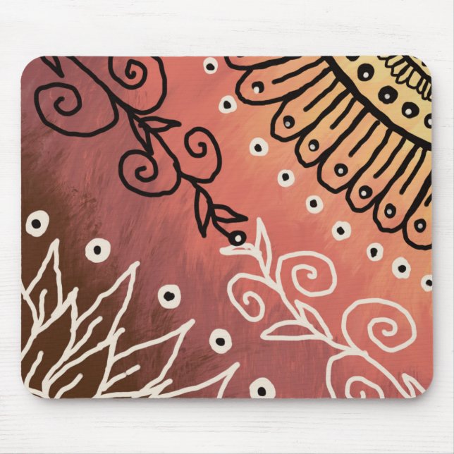 Red Funny Art Pattern Mousepad (Vorne)