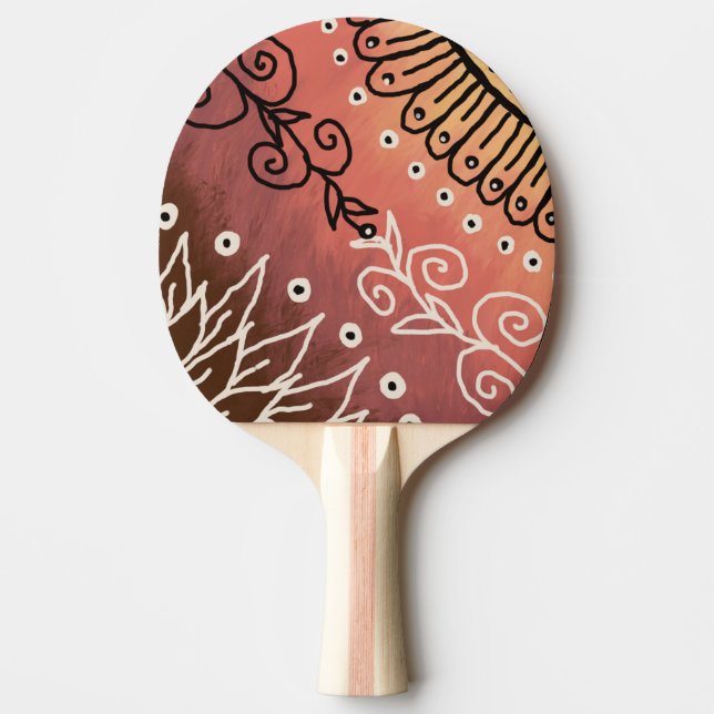 Red Funny Art Pattern Tischtennis Schläger (Vorderseite)