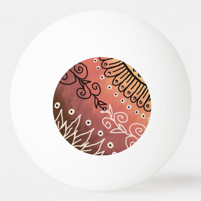 Red Funny Art Pattern Tischtennisball (Vorderseite)