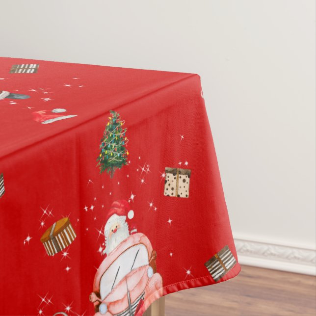 Red funny Happy Santa Christmas gift for wife Tischdecke (Beispiel)