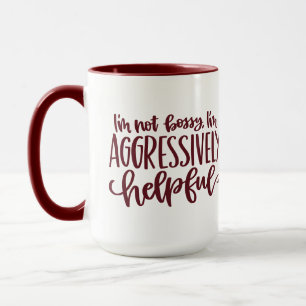 Red Funny Not Bossy Tasse