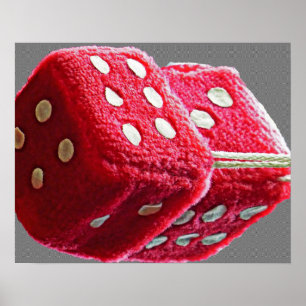 Red Fuzzy Dice Poster