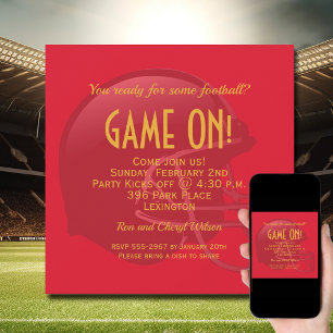 Red Game Day Football Helm Einladung