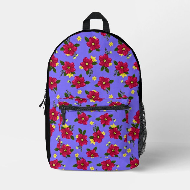 RED GARDEN Print Cut Nähtasche Bedruckter Rucksack (Vorderseite)