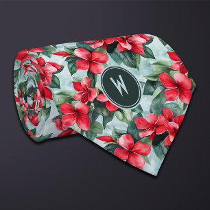 Red Gardenias Floral Krawatte