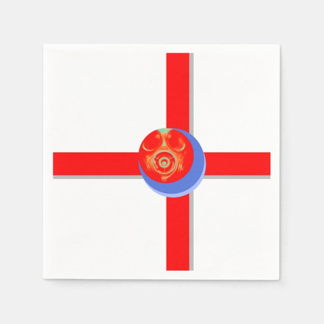 Red Gas Mask Paper Napkins Serviette (Vorderseite)