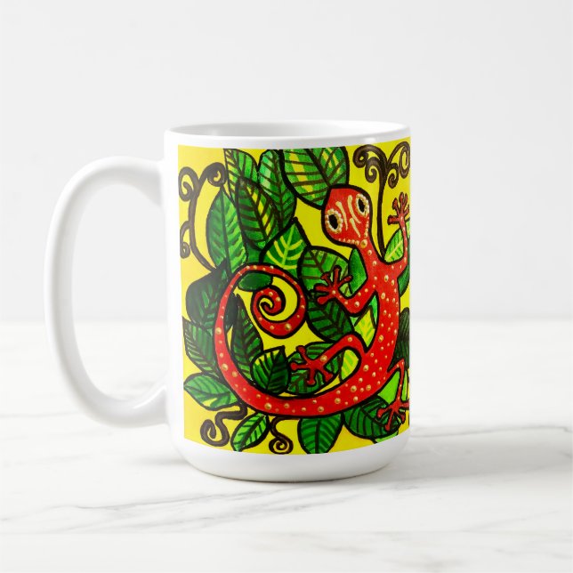 Red Gecko coffee Tasse (Links)