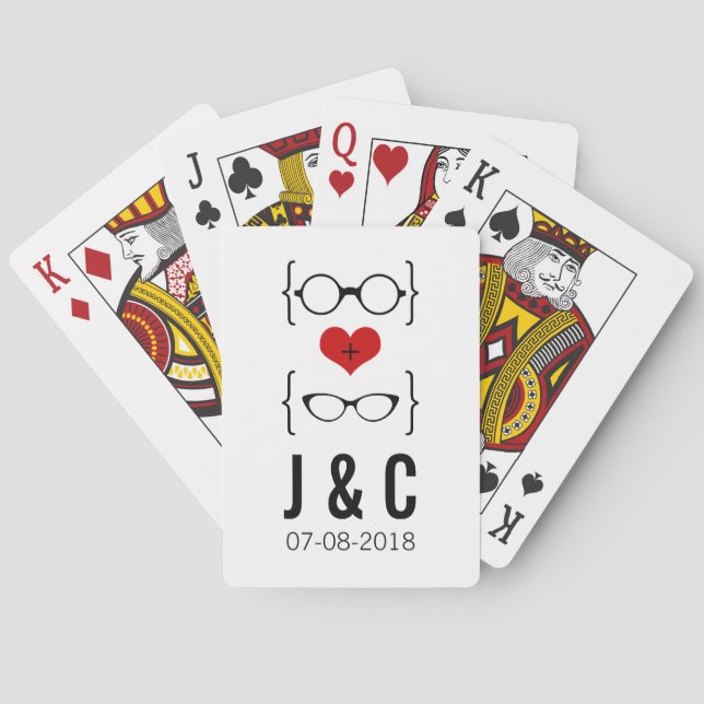 Red Geeky Glasses Spielkarten (Rückseite)
