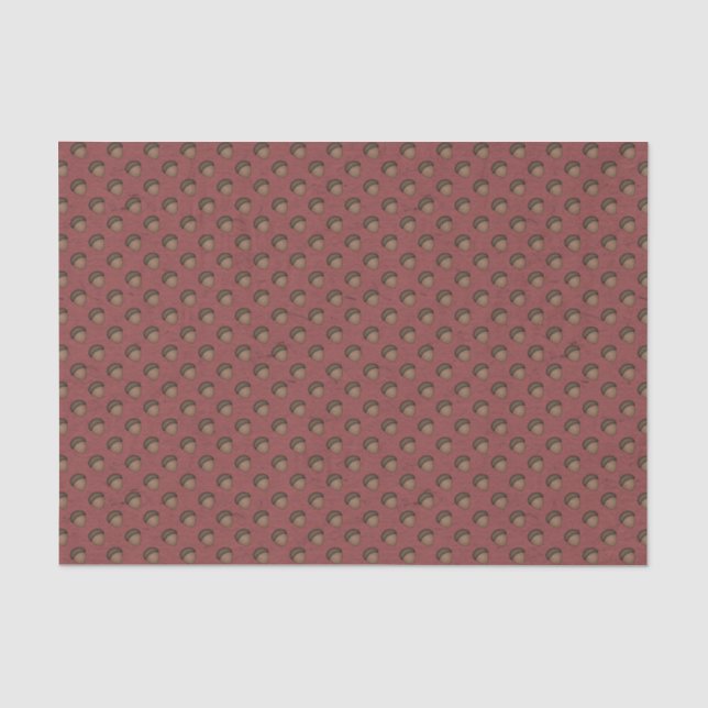 Red Gemustert Acorn Tissue Paper Seidenpapier (Vorderseite)