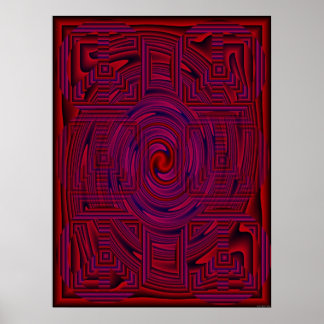 Red Gemustert Psychedelic Poster