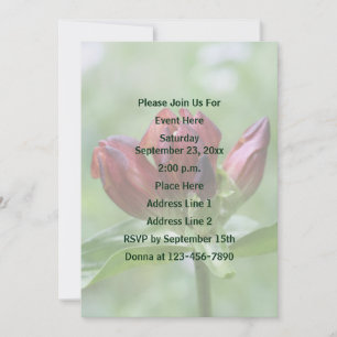 Red Gentian Blume Party Einladung