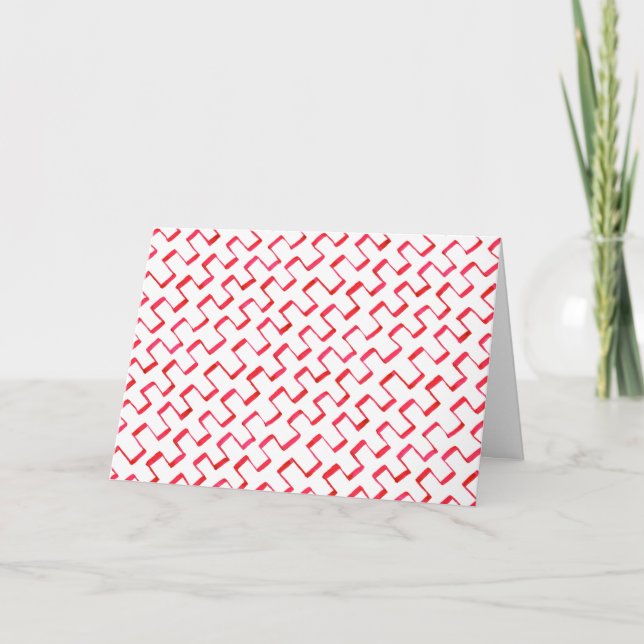 Red Geometric Painted Pattern Herzlichen Glückwuns Karte (Vorderseite)