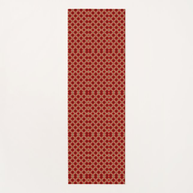 Red geometric pattern tie shown vertically  yogamatte (Vorderseite)