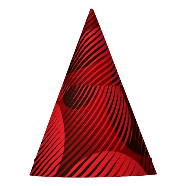 Red Geometry: Raster Line Art Partyhütchen (Vorderseite)
