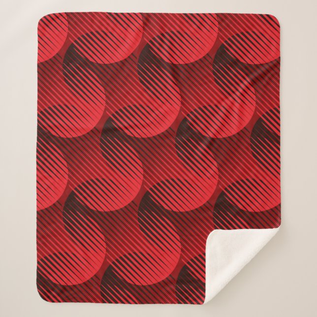 Red Geometry: Raster Line Art Sherpadecke (Vorderseite)