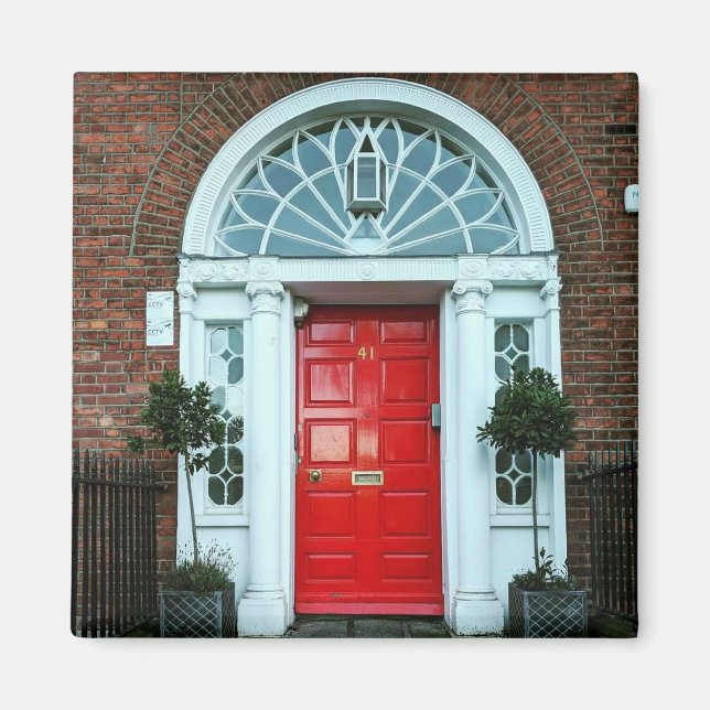Red Georgian Door Magnet (Vorne)