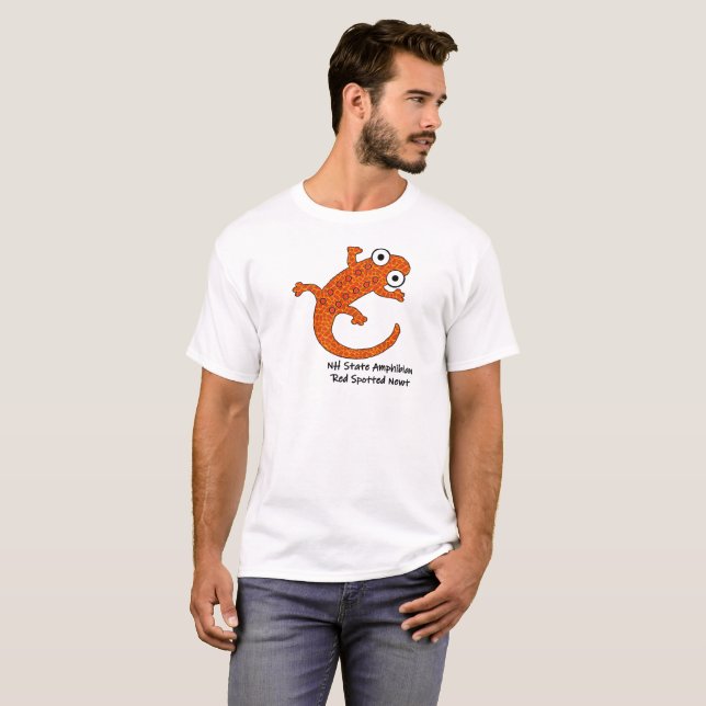 Red Gepunktet Newt - New Hampshire Staat Amphibien T-Shirt (Vorne ganz)