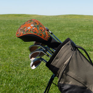 Red Gepunktet Newt on Black Personalisiert Schwanz Golf Headcover