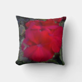 "RED GERANIUM CUSTOM THROW PILLOW" KISSEN