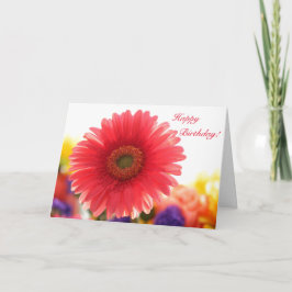 Red Gerber Daisy Birthday Grußkarte Karte