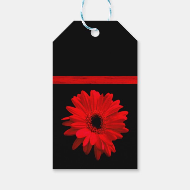 Red Gerbera Daisy Design Geschenkanhänger (Vorderseite)