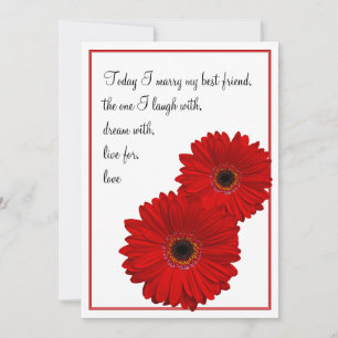 Red Gerbera Daisy Faire-part de mariage
