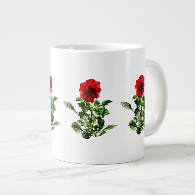 Red Gerbera Daisy Jumbo-Tasse (Vorderseite Rechts)