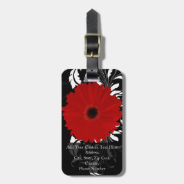 Red Gerbera Daisy mit dem Namen "Swirt" Gepäckmark Gepäckanhänger