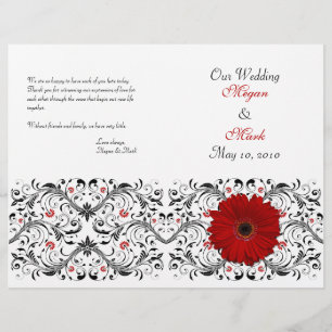 Red Gerbera Daisy Programme de mariage floral