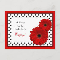 Red Gerbera Daisy Rezept Card für die Braut zu sei