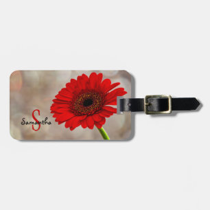 Red Gerbera étiquette bagage
