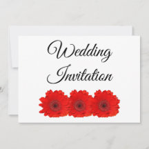 Red Gerbera Faire-part de mariage personnalisée