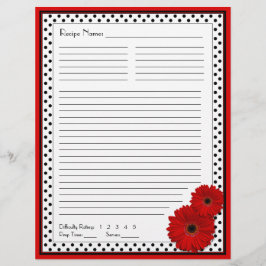 Red Gerbera Polka Dot Binder Recipe Beilagen