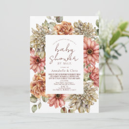 Red Gerbera & White Dahlia Baby Dusche von Mail Einladung