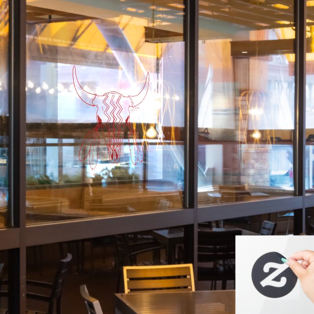 Red Ghost Dance Buffalo Auto undurchsichtige Fenst Fensteraufkleber (Restaurantfenster)