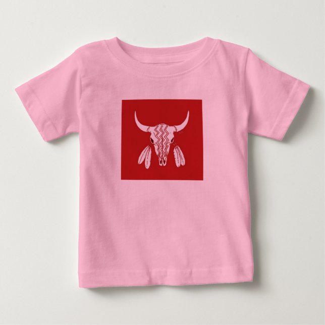 Red Ghost Dance Buffalo Baby rosa T - Shirt (Vorderseite)