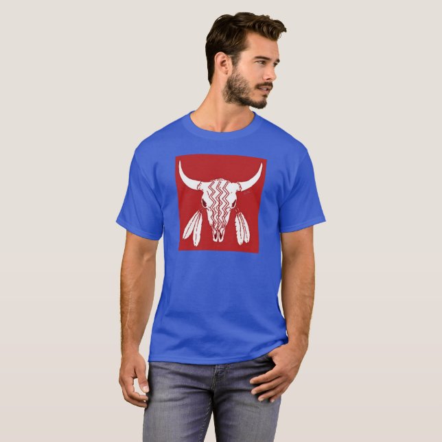 Red Ghost Dance Buffalo Blau T - Shirt (Vorne ganz)