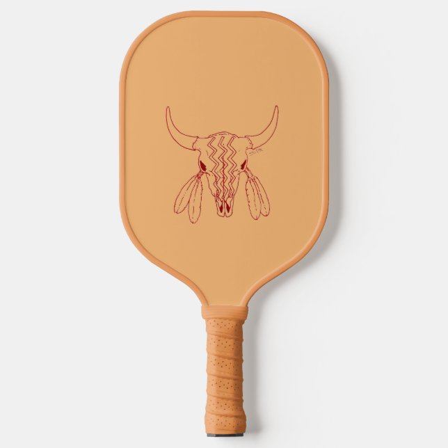 Red Ghost Dance Buffalo Bräuner Pickleball Paddel Schläger (Vorderseite)
