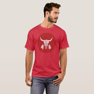 Red Ghost Dance Buffalo cercle cardinal t-shirt