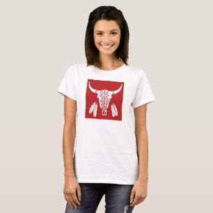 Red Ghost Dance Buffalo femmes t-shirt blanc