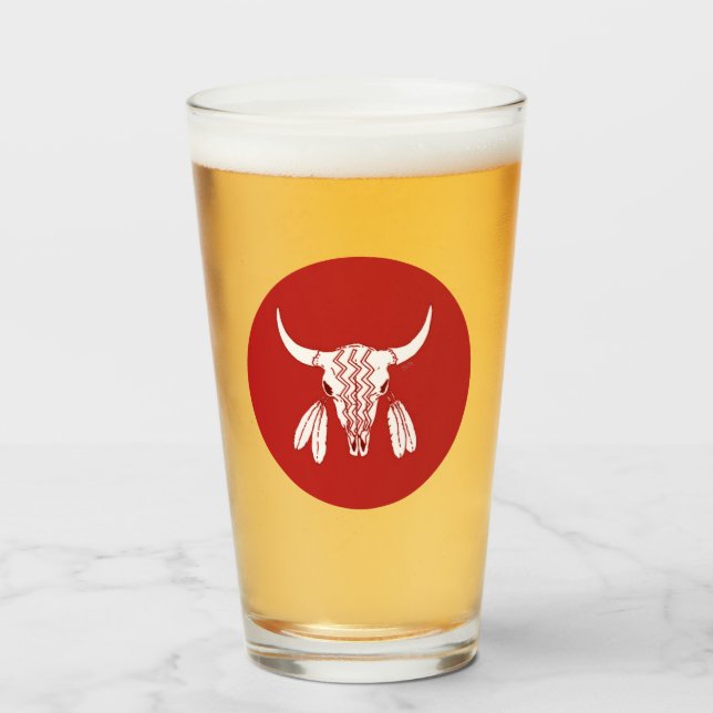 Red Ghost Dance Buffalo Glas Wäscher (Vorne (Gefüllt))