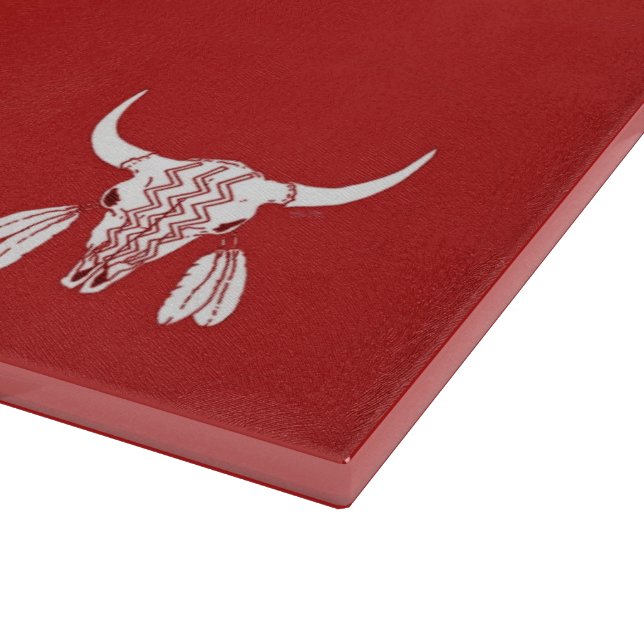 Red Ghost Dance Buffalo Glasschneidebrett Schneidebrett (Ecke)