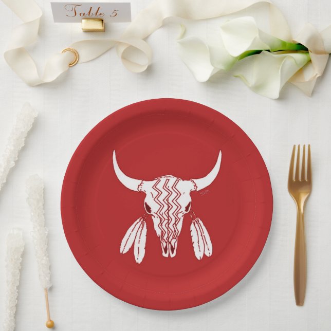 Red Ghost Dance Buffalo große Teller (Hochzeit)