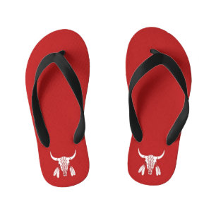 Red Ghost Dance Buffalo Kleinkind Flipper Kinderbadesandalen