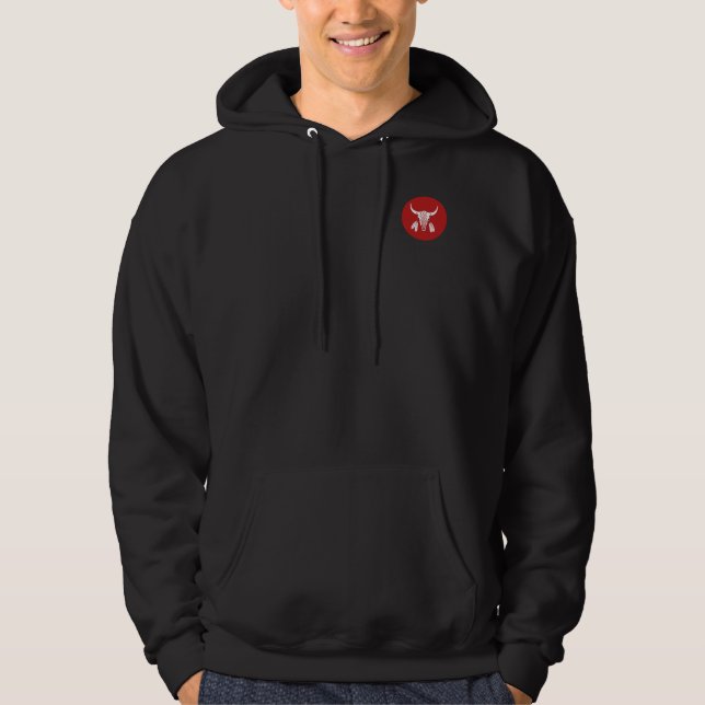 Red Ghost Dance Buffalo Kreis schwarzer Hoodie (Vorderseite)