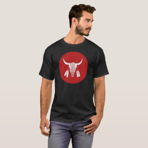 Red Ghost Dance Buffalo Kreis Schwarzer T - Shirt